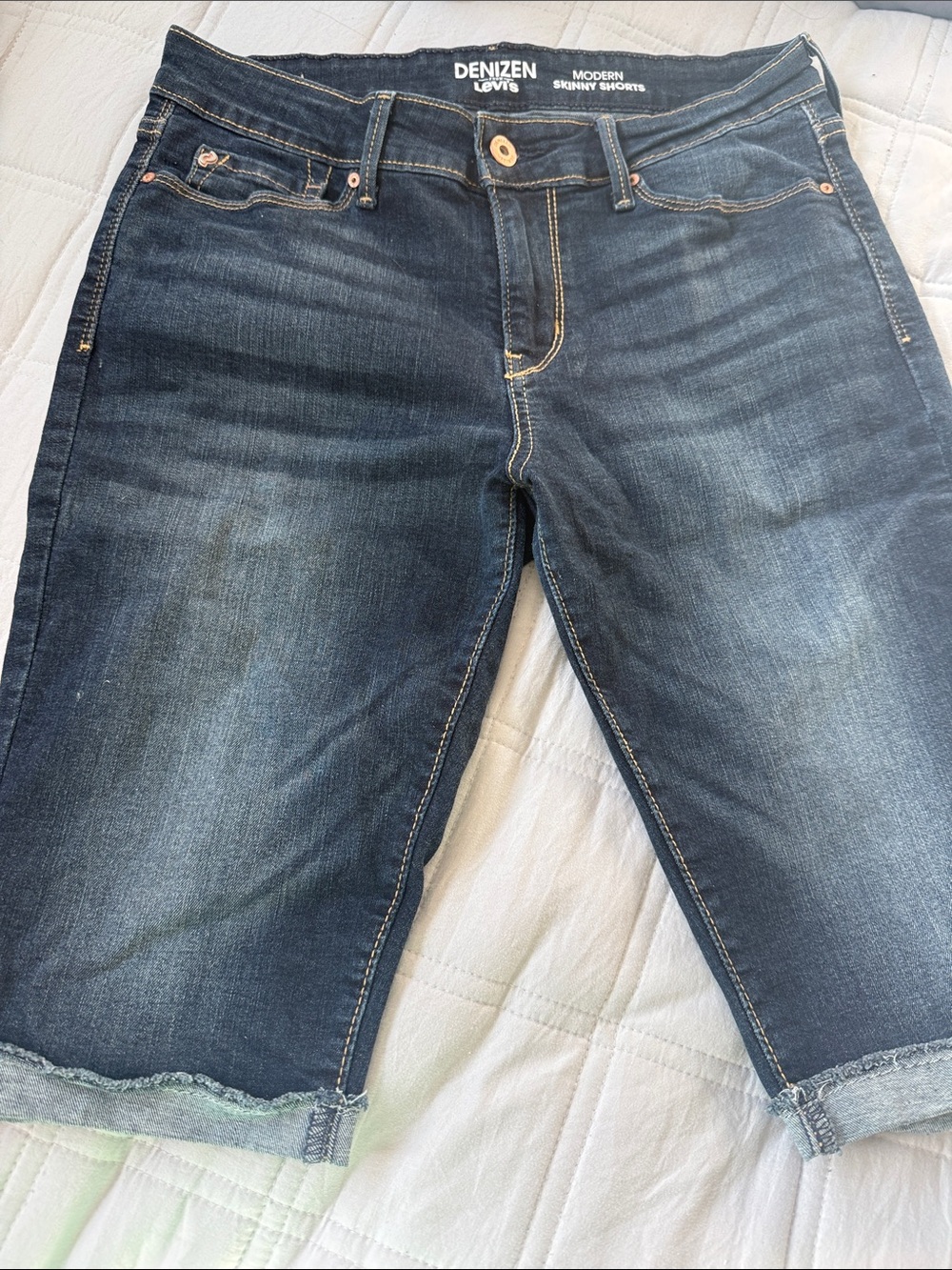 Denizen from Levi's Dark Blue Cropped Skinny Shorts